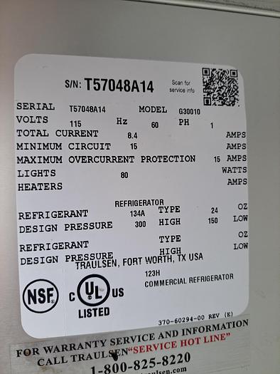 Used Refrig, Freezer, Traulsen, Three Section, Mdl G30010 #S745507