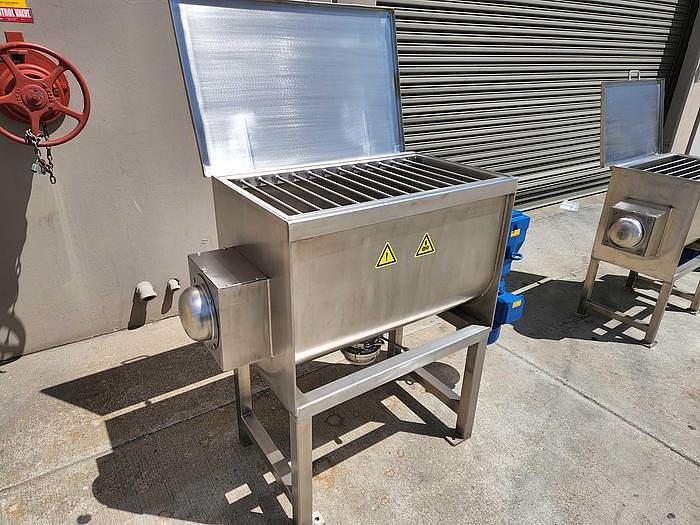 Used New 5 Cubic Foot Stainless Steel Ribbon Mixer, 3 HP