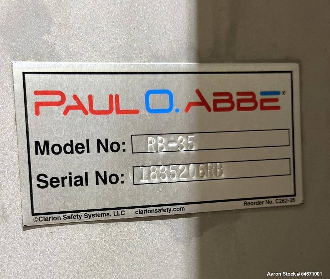 Used Mixer, Ribbon, 35 CF, Stainless Steel, Paul O. Abbe, Model RB-35, 20 HP, Double Spiral, #5992010