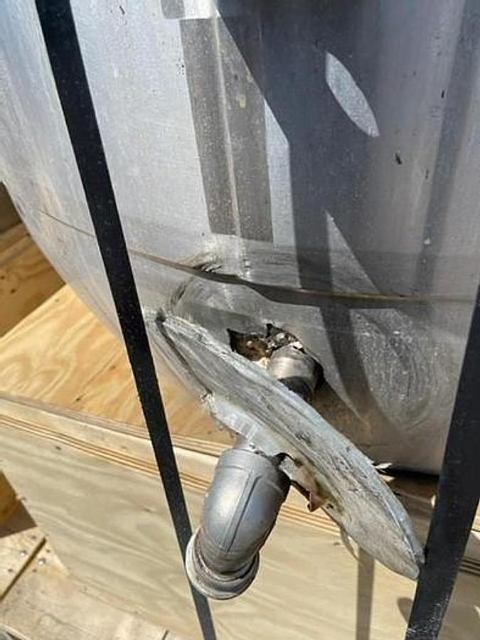 Used Tank, 1,600 Gallon, Stainless Steel, Jacketed, Scrape Surface Agitation, Mueller,#5991920