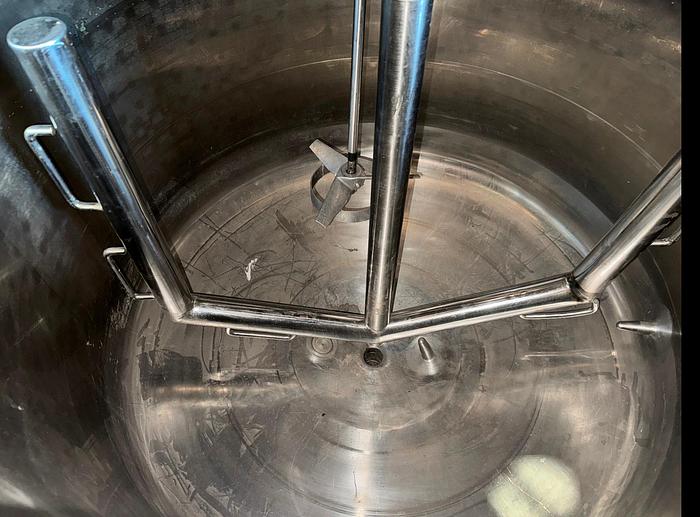 Used Tank, 200 Gallon, 316L Stainless, Jacketed, Scrape Agitated, Feldmeier #S745370