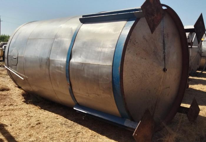 Used Tank, 4,500 Gallon, Stainless Steel, Agitated, 7’6” x 14' #S745312