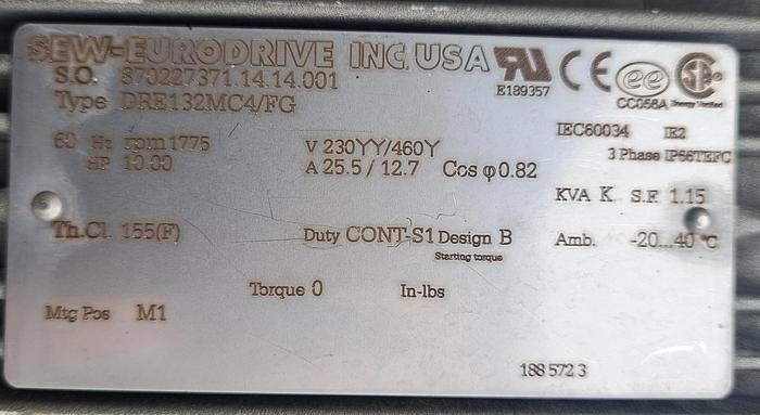 Used Mixer, Ribbon, 18 CF, Stainless Steel, Double Ribbon, 10 HP #S745504