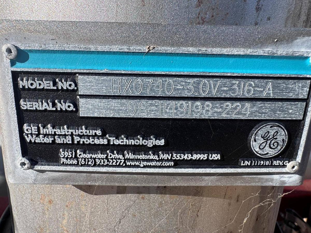 Used Filter, Nano Filtration, Osmonics, BEV Series, Stainless Steel, 300 GPM Permeate, #5991746