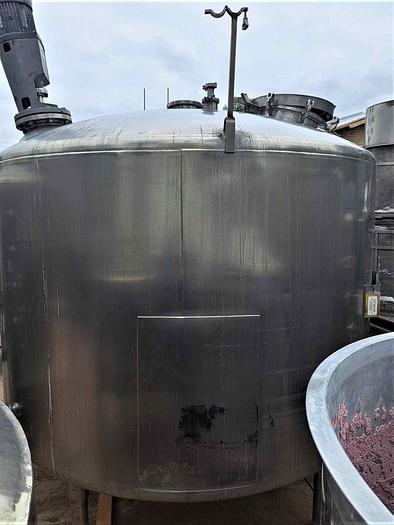 Used Tank, 1,600 Gallon, S/st, Agit, Jkt, Mueller #S745165