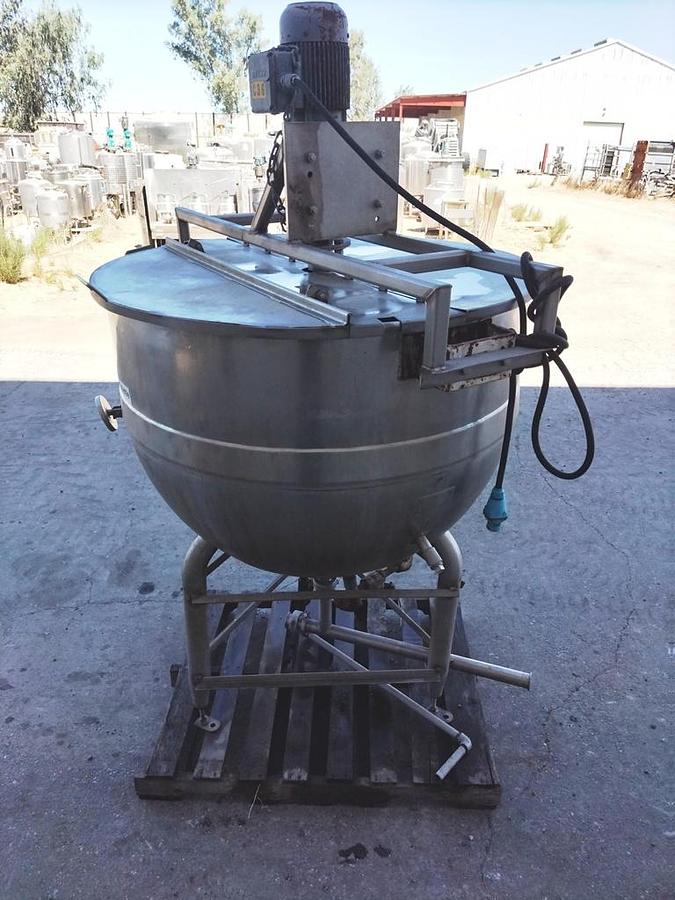 Used Kettle, 200 Gallon, Jacketed, Stainless Steel, Agitator, Lee Industries, 2 HP, #5991933