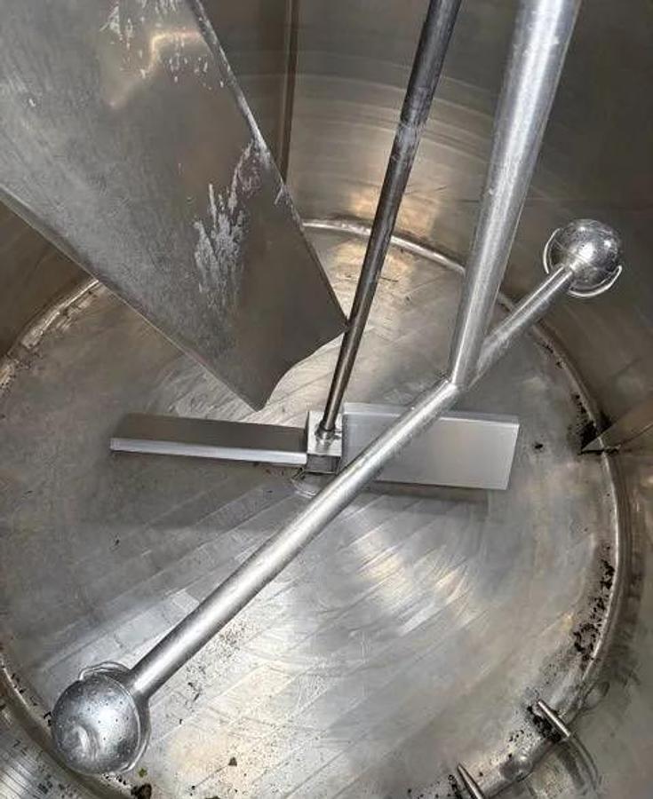 Used Kettle, 1,500 Gallon, Stainless Steel, Half-Pipe Jacketed, Mojonnier, #