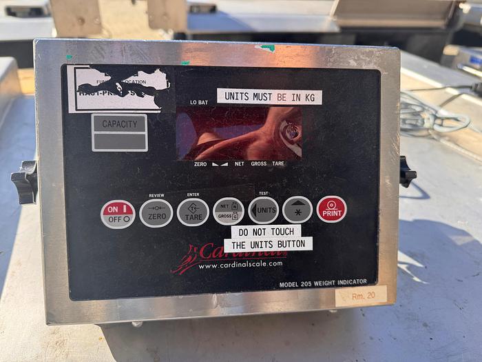 Used Scale, Platform, 30" x 30", 10,000 Pounds, Stainless Steel, Cardinal Detecto, 205, #5991256