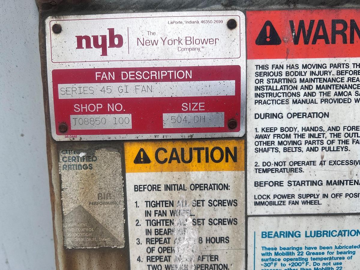 Used Dust Collector, 4,500 SF, 50,000 CFM, High Temp, Insulated, #5991542