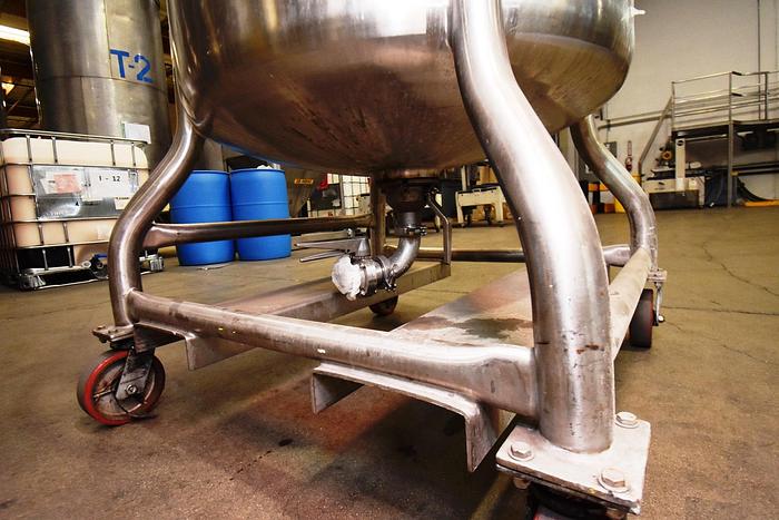 Used Tank, 100 Gallon, 316 Stainless Steel, Agitated, Pressure Vessel, Mueller #5991056