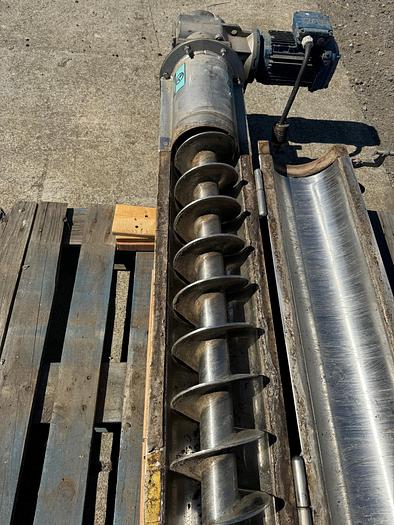 Used Conveyor, Screw, 6" x 9', Stainless Steel, 1 HP, Incline - #5991118