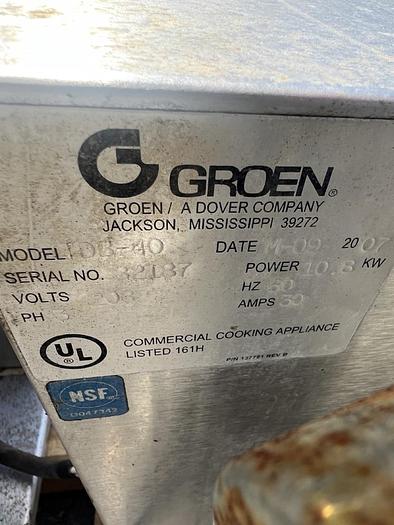 Used Kettle, 10 Gallon, Electric, Tilt, Groen, Model TDB-40 #C745101