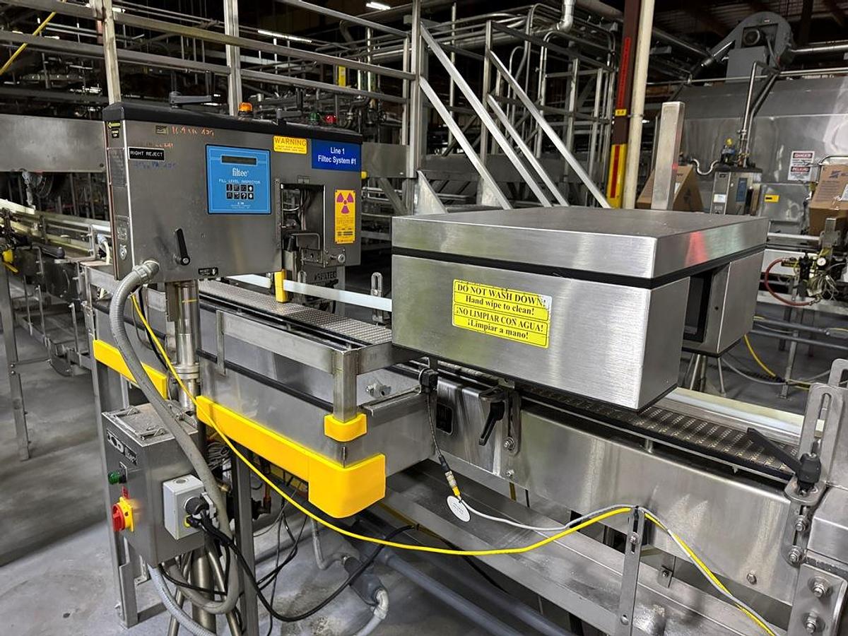 Used Bottling Line, 600–800 BPM, PET, US Bottlers Filler, Sidel Labeler, Kisters Shrink Wrapper, #5991608