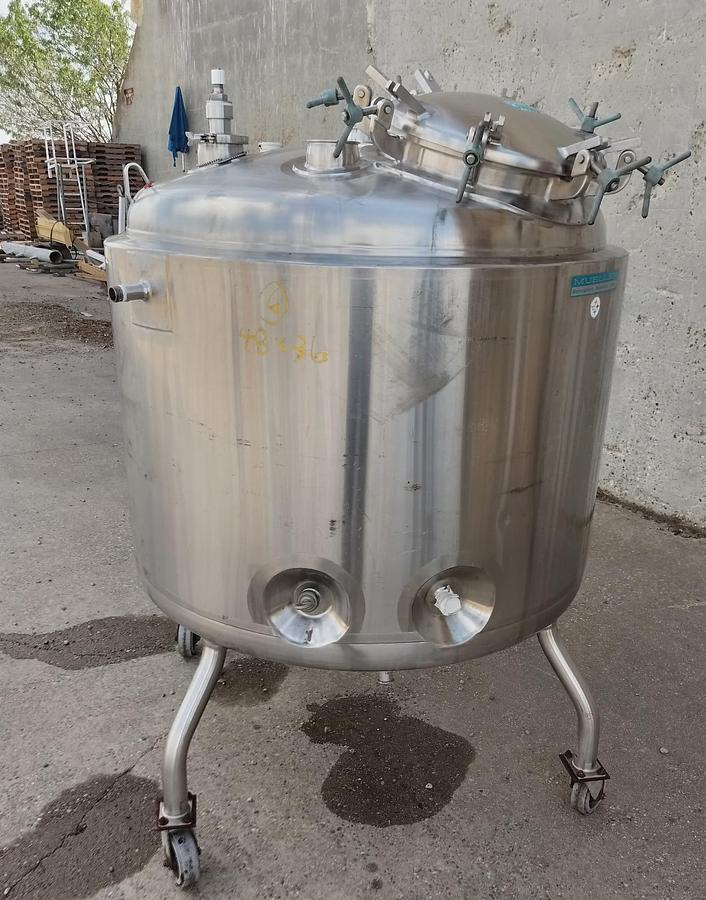 Used Tank, 264 Gallon (1,000 Liter), Mueller, Jacketed, Stainless, 35 PSI / Full Vacuum, #5991457
