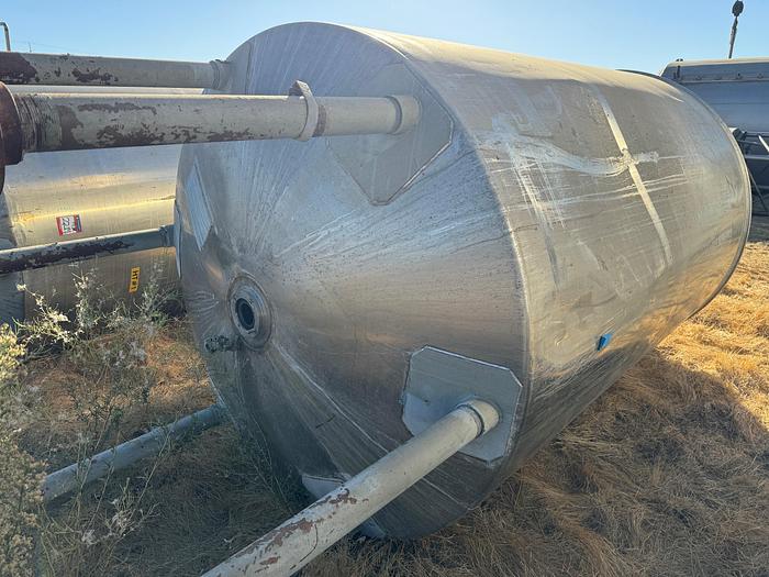 Used Tank, 2,000 Gallon, 316 Stainless Steel, 6' x 9', #5991031
