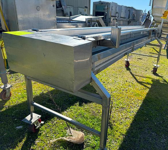 Used Conveyor, Belt, 12" Wide X 10'6" Long, Stainless Steel, Washdown #S745473