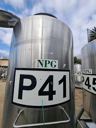 Used Tank, 450 Gallon, 316 Stainless Steel, Dome Top, Cone Bottom, Portable, #5991302