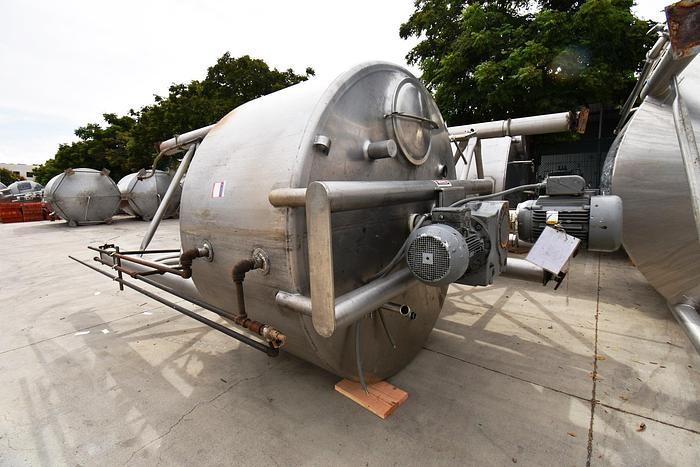 Used Tank, 1,700 Gallon, 316 Stainless Steel, Jacketed, Double Agitation, #5990995