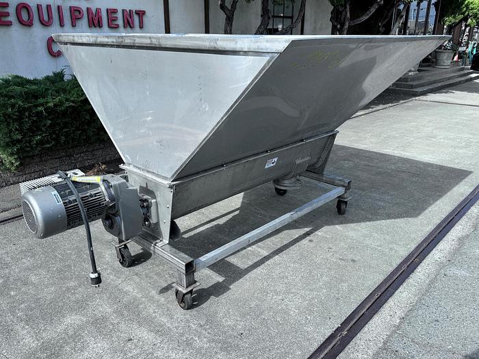 Used Hopper, 50 CF, Stainless Steel, Auger Discharge, #5990981