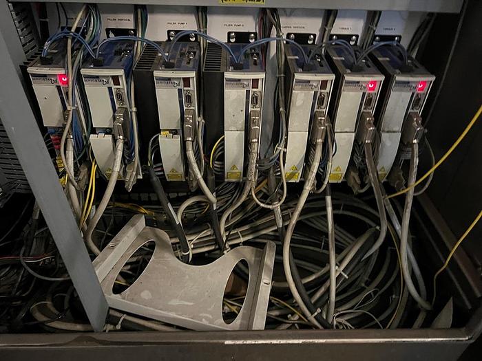 Used Filamatic 2-Head Cubitainer Filler and Capper with Conveyor