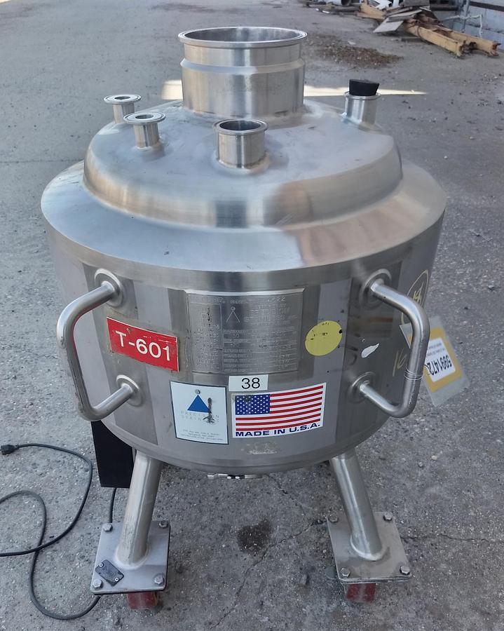 Used Tank, 13 Gallon, 316L Stainless Steel, Agitated, Full Vacuum, Insulated, #5991472