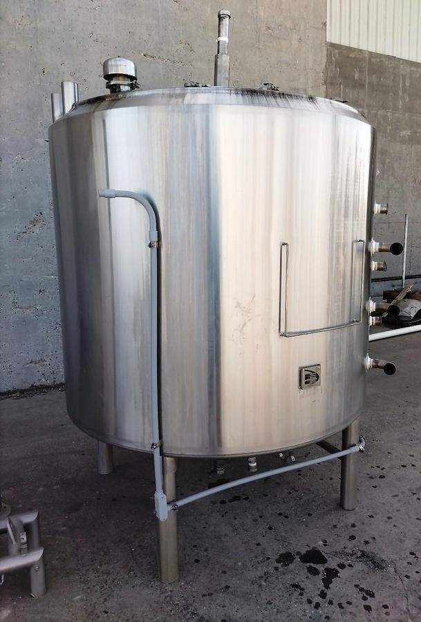 Used Tank, 1,000 Gallon, Stainless Steel, Jacketed, Agitated, Cone Bottom, Qualtech, #5991884