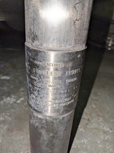 Used Tank, 1860 Gallons, S/st, DT/DB, Ripley, 60 BBL Brite Tank #C745094