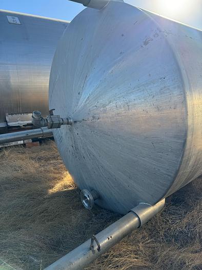 Used Tank, 2,000 Gallon, 316 Stainless Steel, 6' x 9', Dish Bottom, #5991034