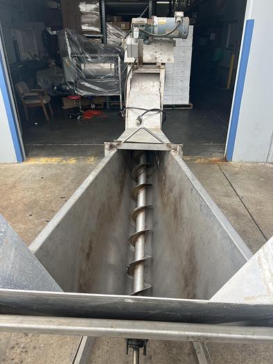 Used Conveyor, Screw, 6" x 10', Stainless Steel, With Hopper, Incline -