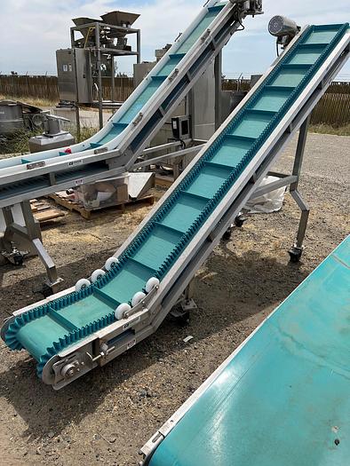 Used Conveyor, Belt, Incline, Cleated, Stainless Steel, 16"x78", Andgar, 1 HP #C745227
