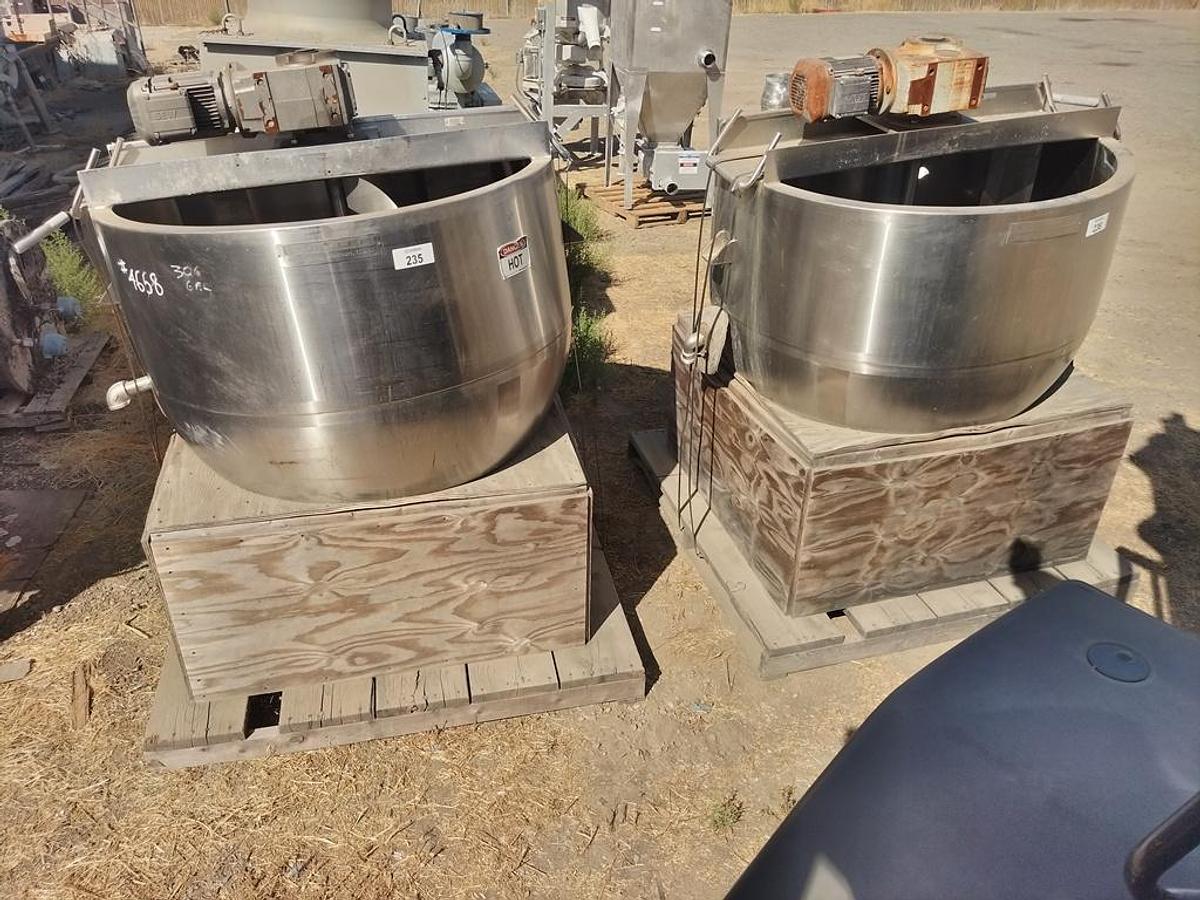 Used Kettle, 300 Gallon, Stainless Steel, Jacketed, Scrape Surface Agitation, Mueller,#5991921