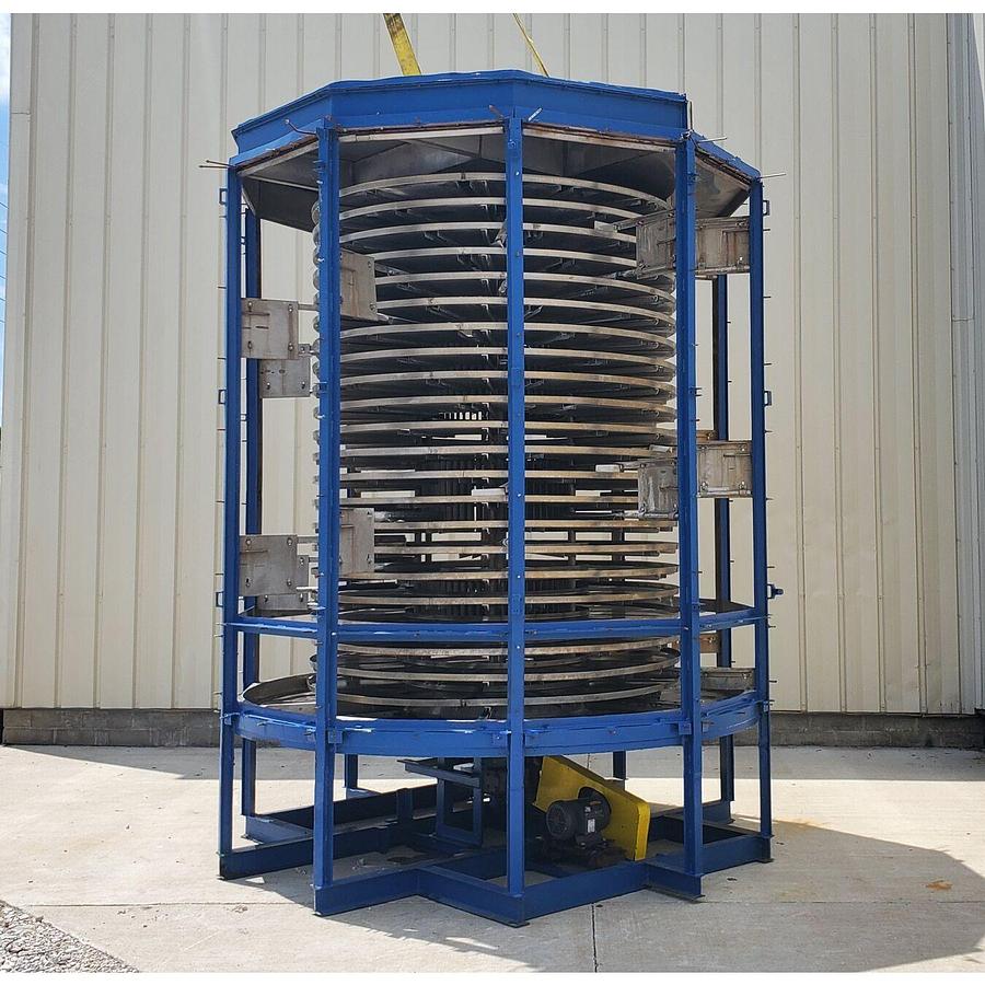 Used Dryer, Turbo, Wyssmont Turbo Tray Dryer Model N-22, 22 Trays, Stainless Steel Cladded, 9’-9” Base, 12’-0” Height, 1.5HP Turbo Drive, #5991640