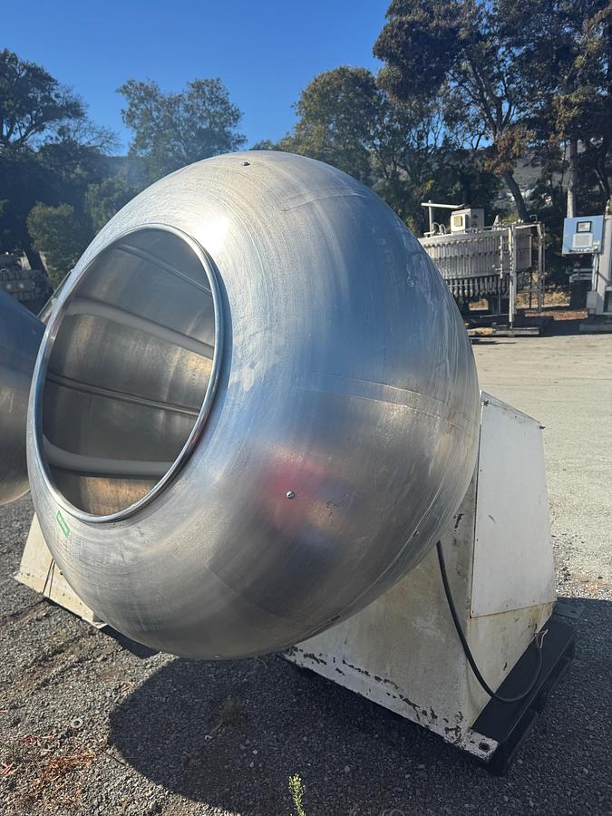 Used Coating Pan, 48" Diameter, Stainless Steel,  Baffles, (4) Available, #5991573