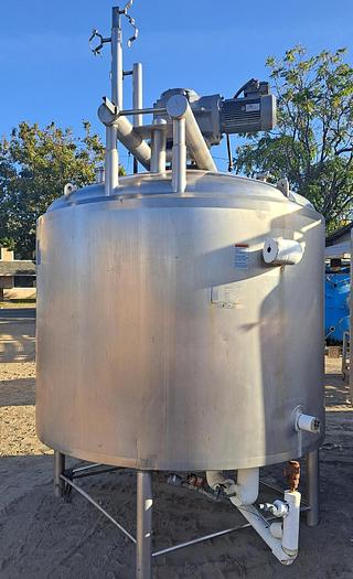 Used Tank, 1,000 Gallon, Scrape Agitated, Jacketed, APV Crepaco #S745296