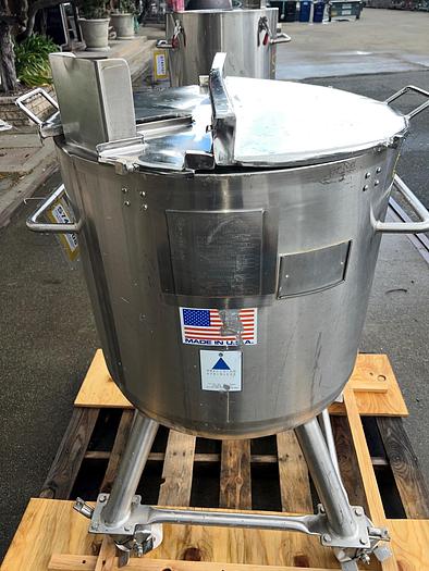 Used Tank, 26 Gallon (100-Liter), 316L Stainless Steel, Jacketed, Precision Stainless #S745108