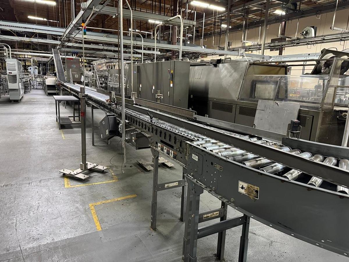 Used Bottling Line, 600–800 BPM, PET, US Bottlers Filler, Sidel Labeler, Kisters Shrink Wrapper, #5991608