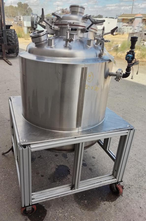 Used Tank, 100 Gallon, Precision Stainless, Jacketed, Agitated, Stainless Steel, #5991465
