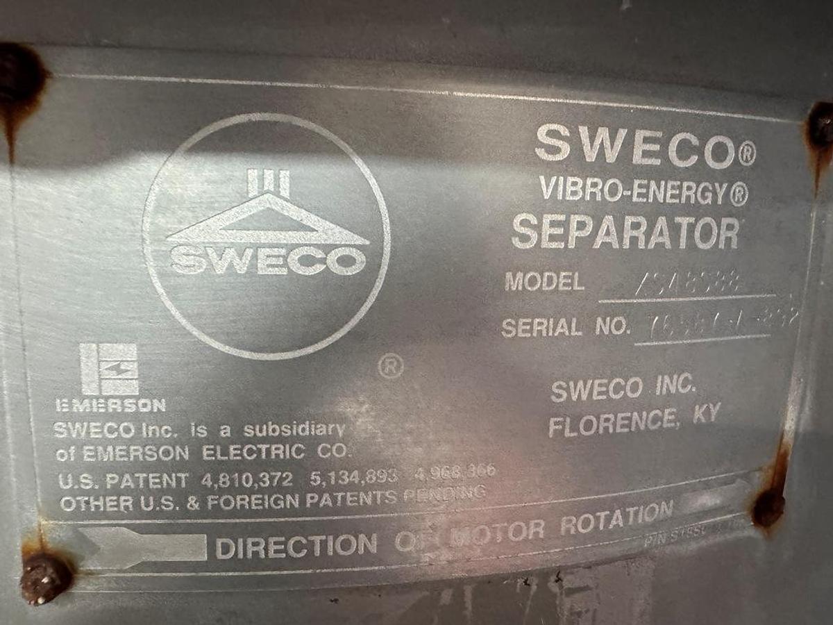 Used Screen, Sweco, 48", Stainless Steel, Single Deck, 2.5 HP, #5991838
