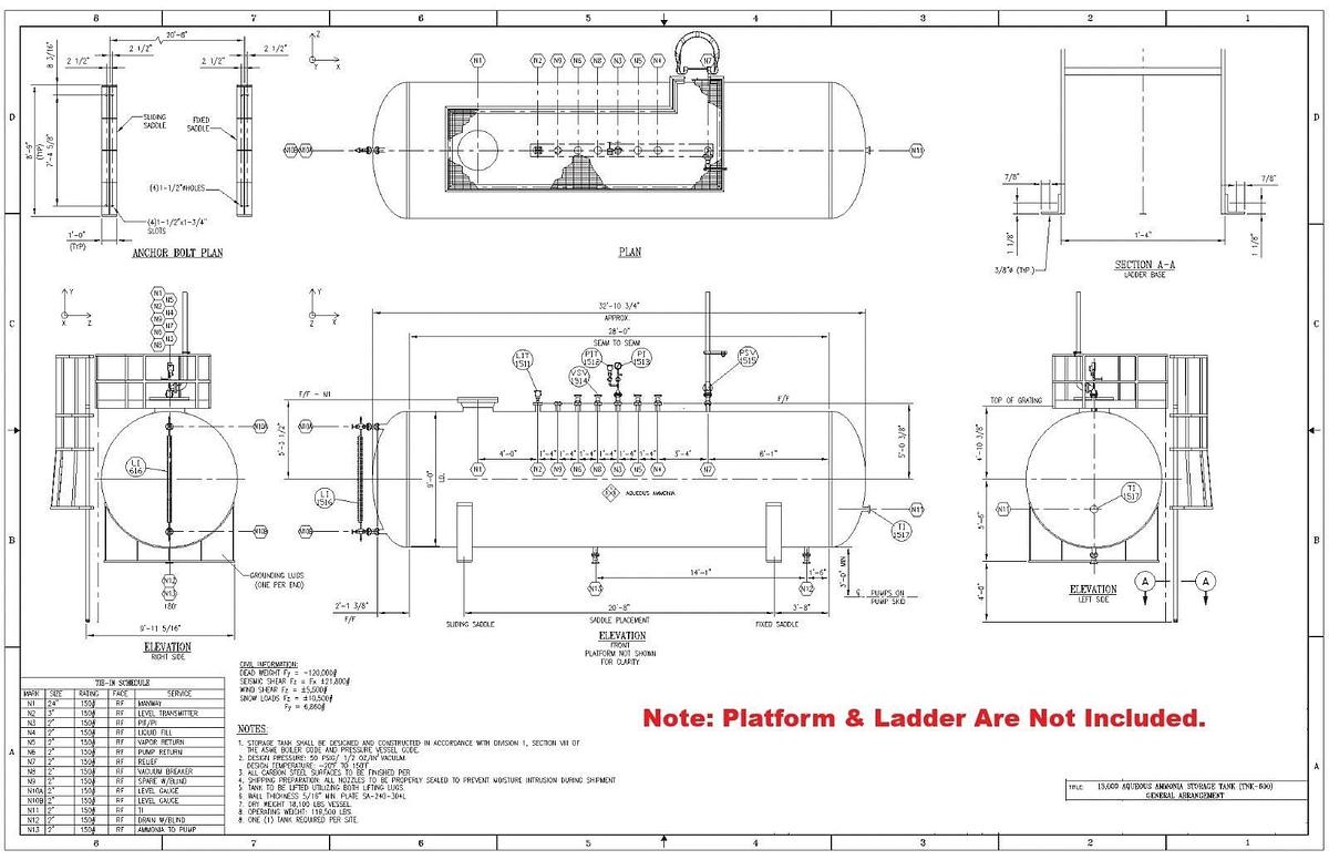 Used Tank, 13,400 Gallon, 304L Stainless Steel, Horizontal, Pressure/Vacuum, ASME, 2018, #5991712