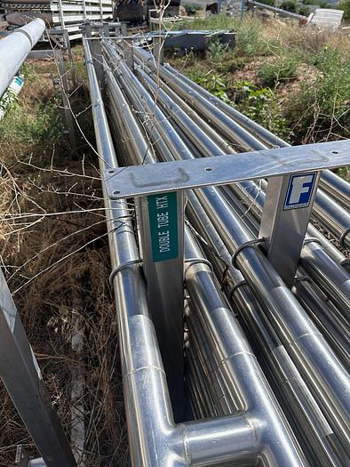 Unused Feldmeier Tube-in-Tube Pasteurizer, 1.5" x 2.5" x 24', 32-Pass, Stainless Steel #3653110