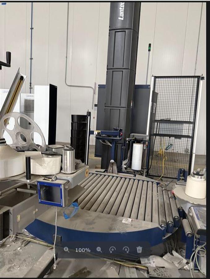 Used Wrapper, Pallet, Automatic, Lantech QLA, 92" Wrap Height, 25' Powered Conveyor, #5991667