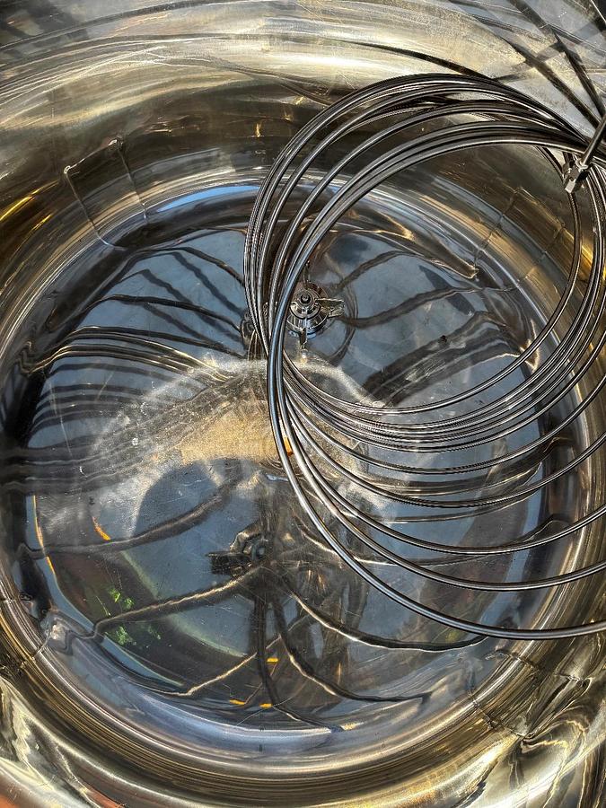 Used Tank, 132 Gallon (500 Liter), 316L Stainless Steel, Agitated, Internal Coil, 30 PSI, FV, Lee, #5991494