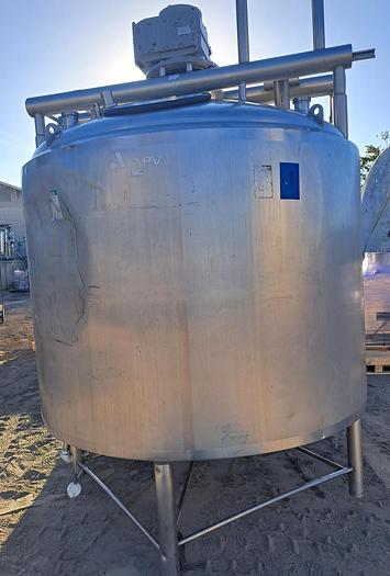 Used Tank, 1,000 Gallon, Scrape Agitated, Jacketed, APV Crepaco #S745296