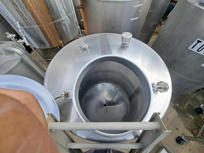 Used Tank, 450 Gallon, 316 Stainless Steel, Dome Top, Cone Bottom, Portable, #5991302