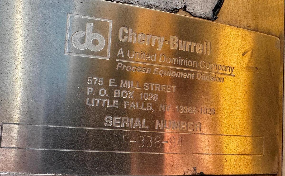Used Tank, 1,500 Gallon, Stainless Steel, Vertical, Cherry-Burrell, #5991377