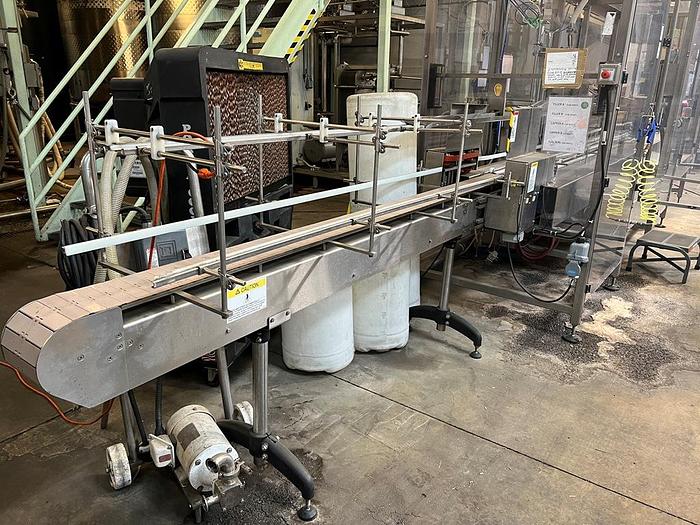 Used Filamatic 2-Head Cubitainer Filler and Capper with Conveyor