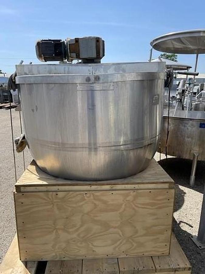 Used Tank, 1,600 Gallon, Stainless Steel, Jacketed, Scrape Surface Agitation, Mueller,#5991920