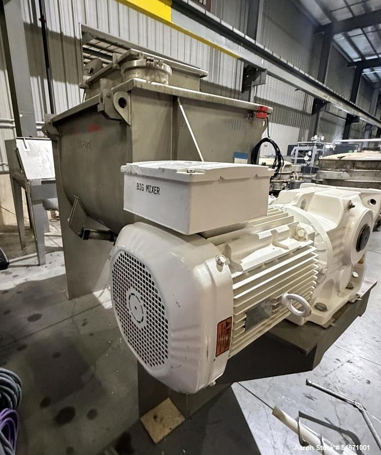 Used Mixer, Ribbon, 35 CF, Stainless Steel, Paul O. Abbe, Model RB-35, 20 HP, Double Spiral, #5992010