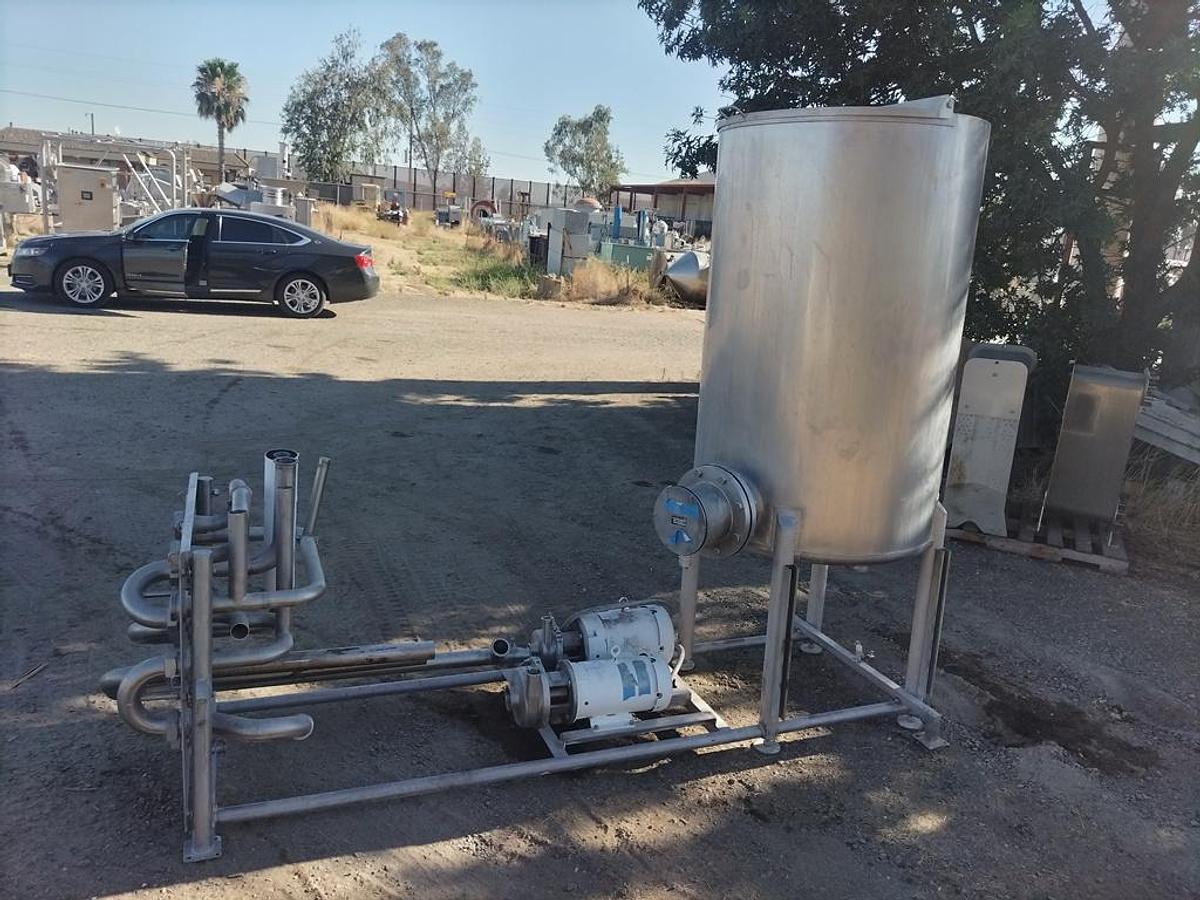 Used CIP Skid, 100 Gallon, 1-Tank, Stainless Steel, Pumps, Heater, #5991880