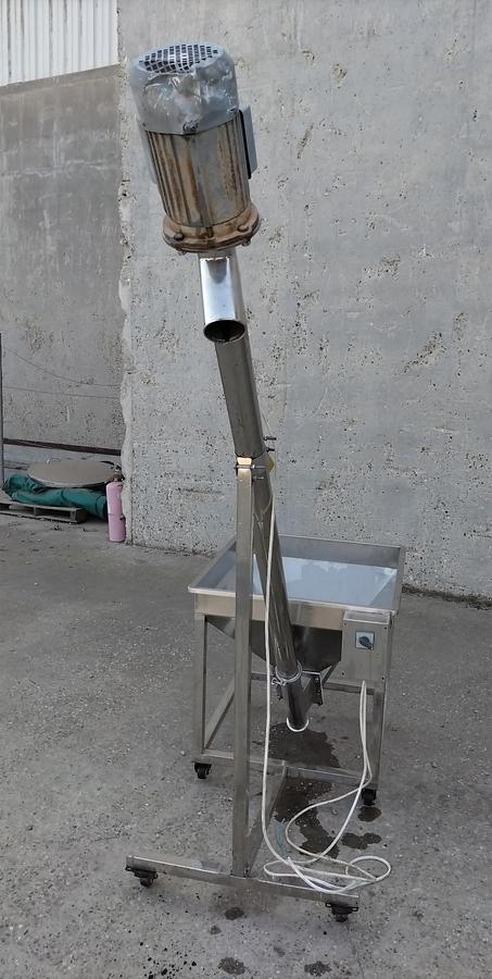 Used Conveyor, Screw, 3" Dia x 7.5' Long, Stainless, Inclined, Ribbon Flight, #5991500